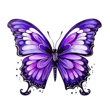 Cute Butterfly Purple Stationary Sticker Oil Painting, Butterfly ...