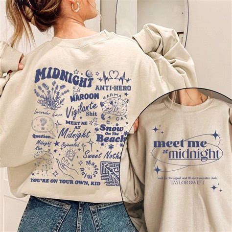 Taylor Swift Meet Me At Midnight Eras Tour 2023 2 Side Shirt Taylor Midnights Taylor Swift