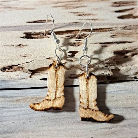 Woodburned Earrings Etsy