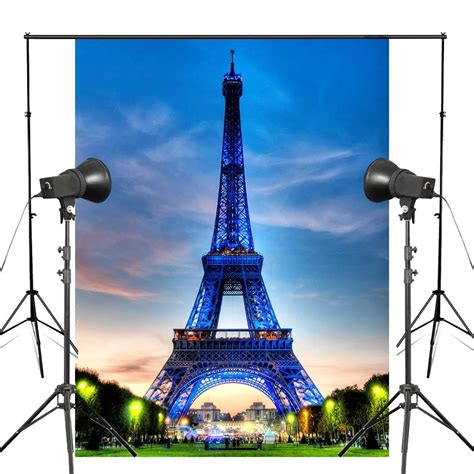 X Cm Blue Light Photography Background Paris Eiffel Tower Photo