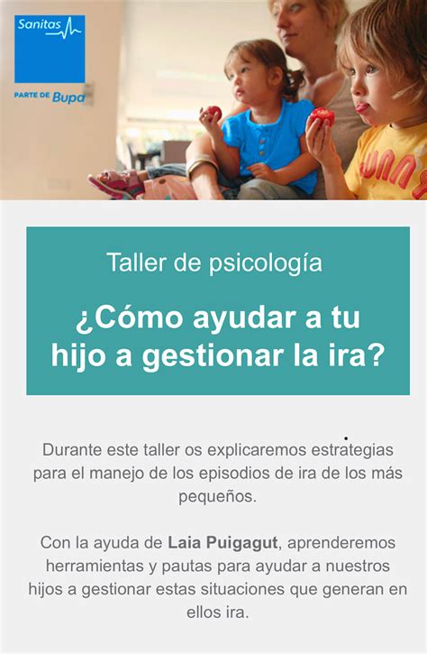 Taller Gratuito de psicología Cómo ayudar a tu hijo a gestionar la ira