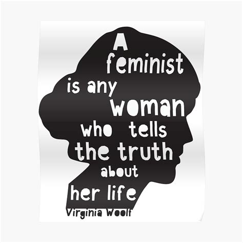 Virginia Woolf Feminist Quote Poster By Sadcaptain Redbubble