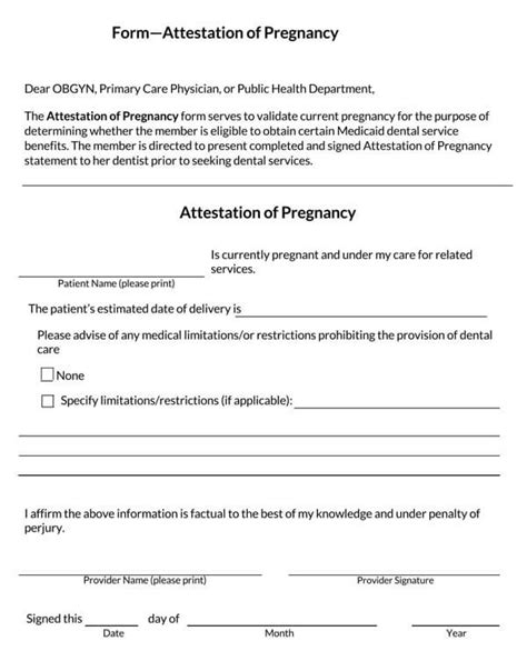 16 Free Pregnancy Verification Forms Word Pdf