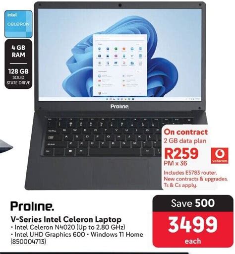 Proline V Series Intel Celeron Laptop Offer At Makro