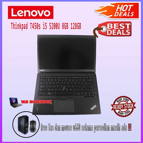 Jual Laptop Lenovo Thinkpad T450s Core I5 5200u 8128gb 14 Free Tas