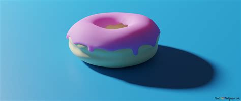 Rendered donut with Blue background 1440p 2K wallpaper download