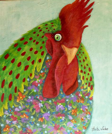 Rooster art, Rooster painting, Chicken art