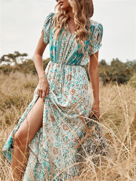 Boho Kleid Im Landhausstil Sommer Boho Kleider