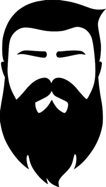 Beard Black And White Isolated Icon Vector Illustration Premium Ai