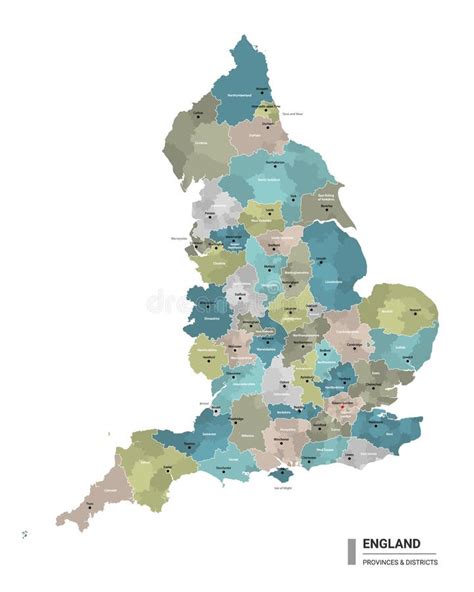 英格兰高级细地图 英国行政地图以州名和城市名称 向量例证 插画 包括有 编辑可能 管理 德贝郡 204627651