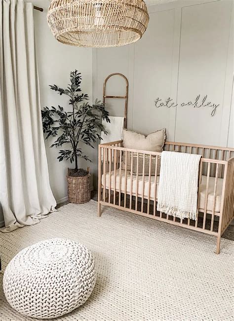 Neutral Minimal Nursery Reveal Grace Oaks Designs Baby Room Themes