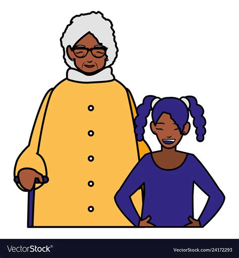 Grandmother And Granddaughter Clipart