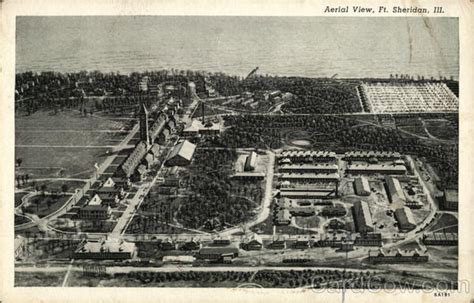 Aerial View Ft Sheridan Ill Fort Sheridan Il Postcard