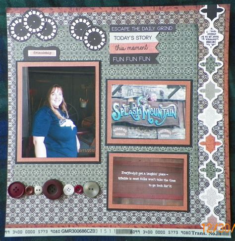 Handmade Scrapbook Layout Pg 2 Disneyland Splash Mountain Disney