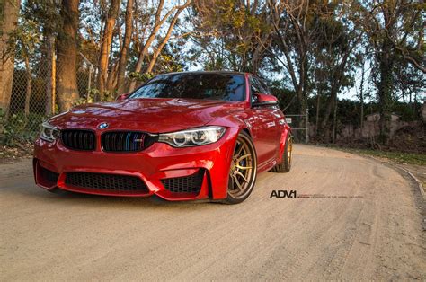 Ruby Red Bmw M3 Sedan Equipped With Adv1 Custom Wheels — Gallery