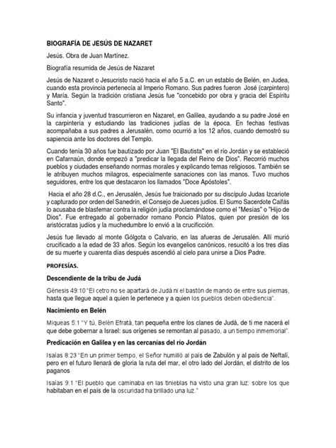 Biografia De Jesus Cristo Pdf - Biografía de Jesús de Nazaret | PDF | Jesús | Cristo (título)