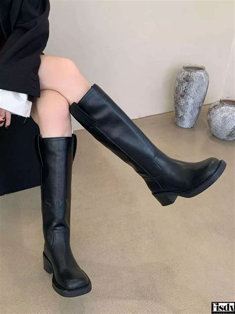 Fisdy Elegantes Y Duraderas Botas Hasta La Rodilla Para Mujer Con