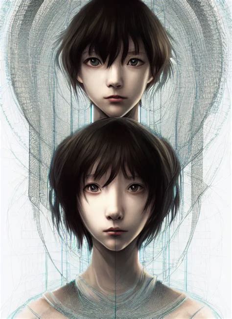 Symmetry Portrait Of Lain Serial Experiments Stable Diffusion