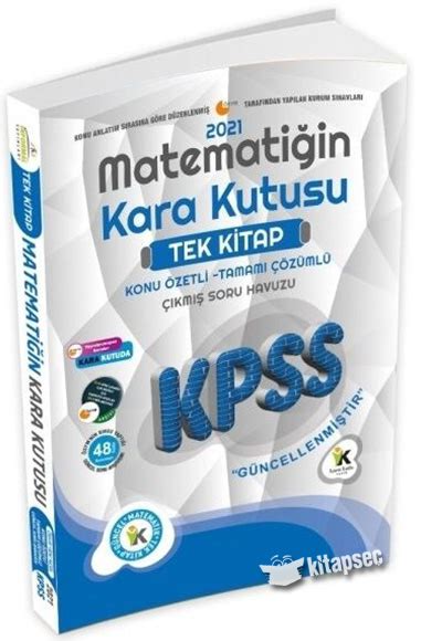 2021 KPSS Matematiğin Kara Kutusu TEK KİTAP Tamamı Çözümlü Konu Özetli