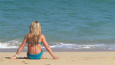 Long Haired Blonde Woman Enjoys Stock Footage Video Royalty Free Shutterstock