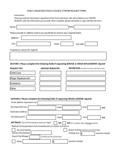 Fillable Online Ecpc Stipend Request Form Fax Email Print Pdffiller