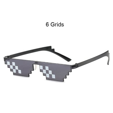 Thug Life Pixel Mosaic Sunglasses Men Deal With It Sun Glasses Women