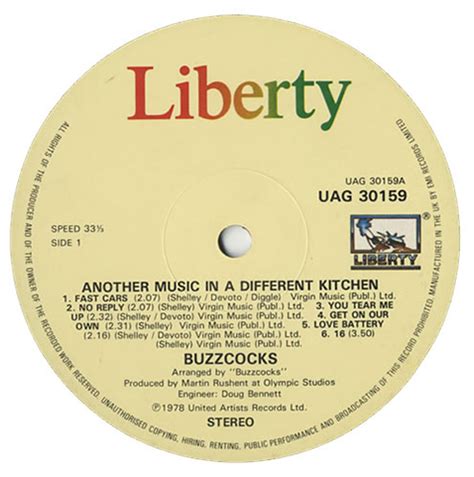 Buzzcocks Another Music In A Different Kitchen 80s Uk Vinyl Lp —