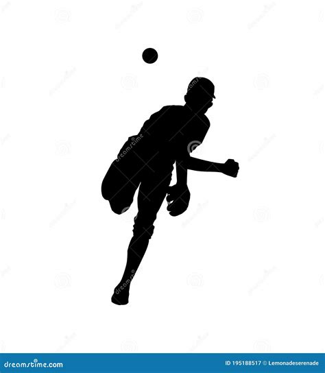 Baseball Pitcher Throwing Ball Silhouette Vector Silhouette Of A