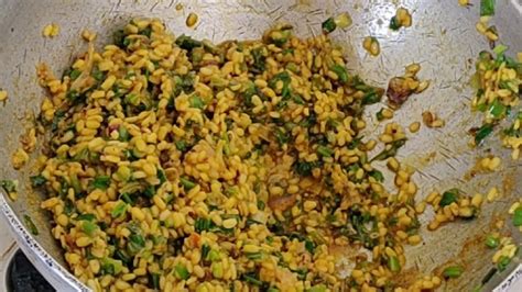 Spring Onion Moong Dal Dry Bhaaji Sabji Youtube