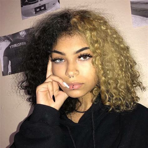 Pinterest Haleyyxoo† Split Dyed Hair Curly Hair Styles Hair Styles