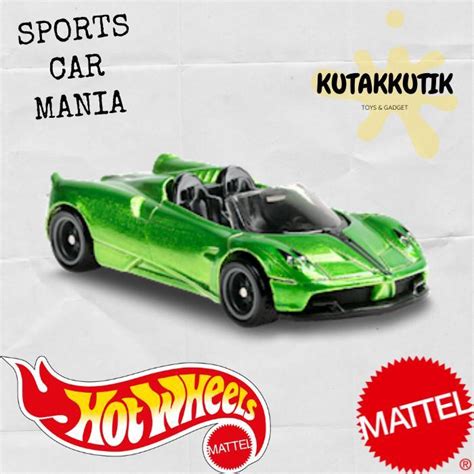 Mainan Mobil Diecast Hot Wheels 17 Pagani Huayra Roadster Hijau