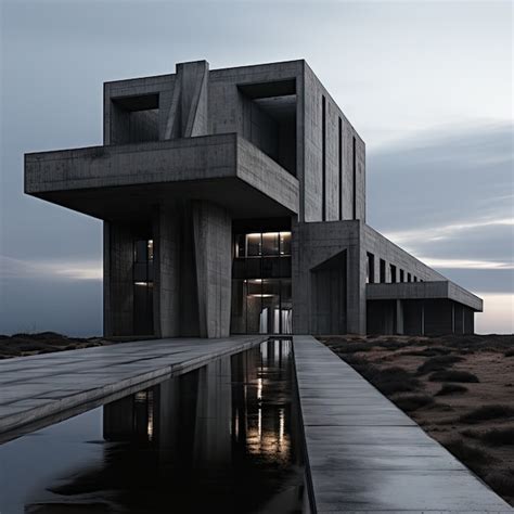 Neo-brutalism inspired building | AI-generated image