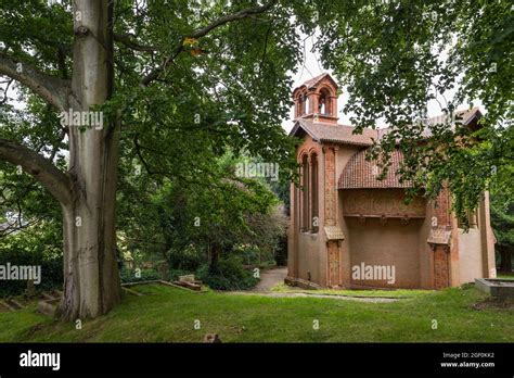 View Of The Arts And Crafts Watts Cemetery Chapel In The Trees