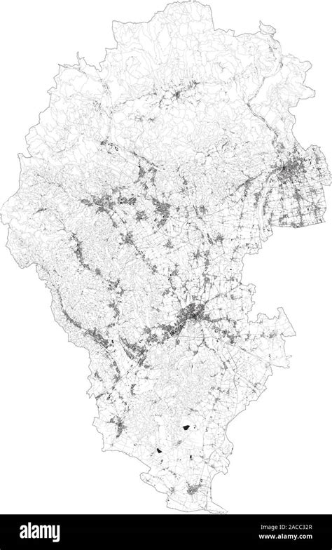 Satellite Map Of Province Of Vicenza Towns And Roads Buildings And