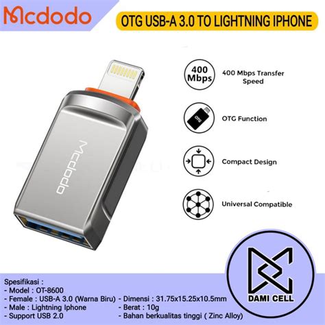 Jual Mcdodo Ot Otg Iphone Convertor Usb A To Lightning