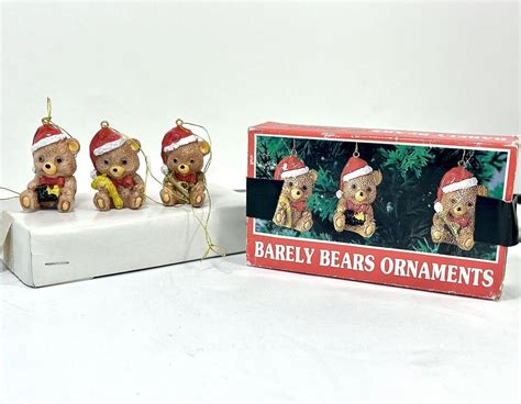 Barely Bears Classic Christmas Tree Ornaments 1980 Collectible Teddy