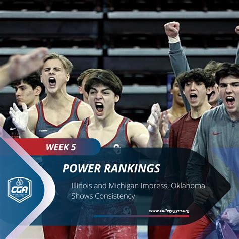 Week 5 Power Rankings And Schedule — College Gymnastics Association