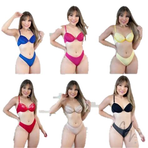 Kit Conjuntos Lingerie Atacado Sacoleira Calcinha E Suti Bojo Shopee Brasil