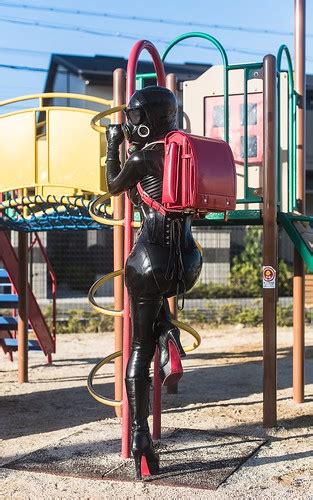 Black Rubber Catsuit With Red Randoseru With Public Flickr