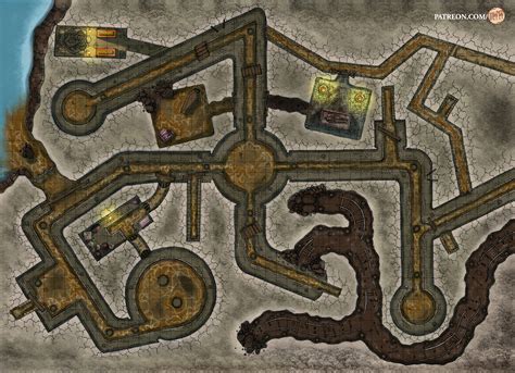 [oc] My Crappy Sewer Map [battlemap] [3000x2173px] [sewers] R Fantasymaps