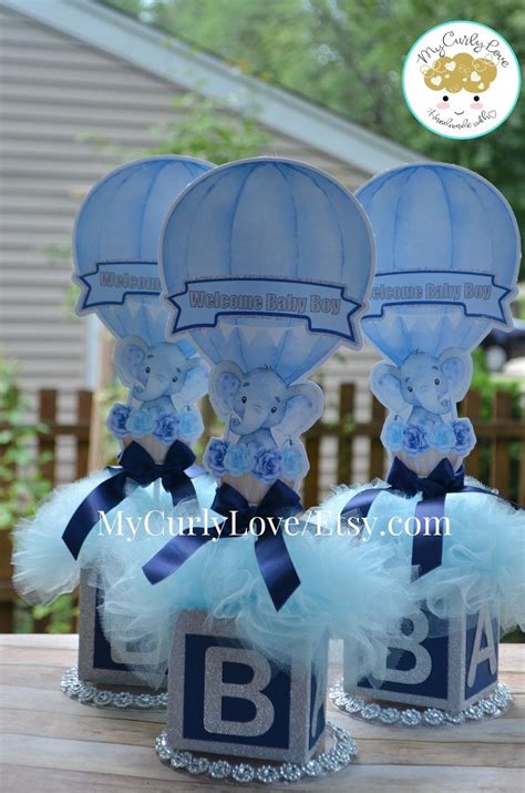 Hot Air Balloon Baby Shower Up And Away Baby Shower Baby Shower Centerpiece Up And Away Navy