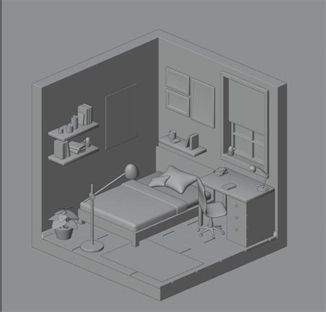 Isometric 3D Room in Blender :: Behance