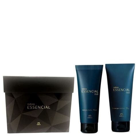 Kit Essencial Oud Balm Pós Barba 75ml Creme de Barbear 75g Natura