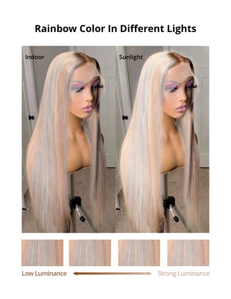 UNice 13x4 Lace Front Glossy Blonde With Silver Highlight Straight Wig