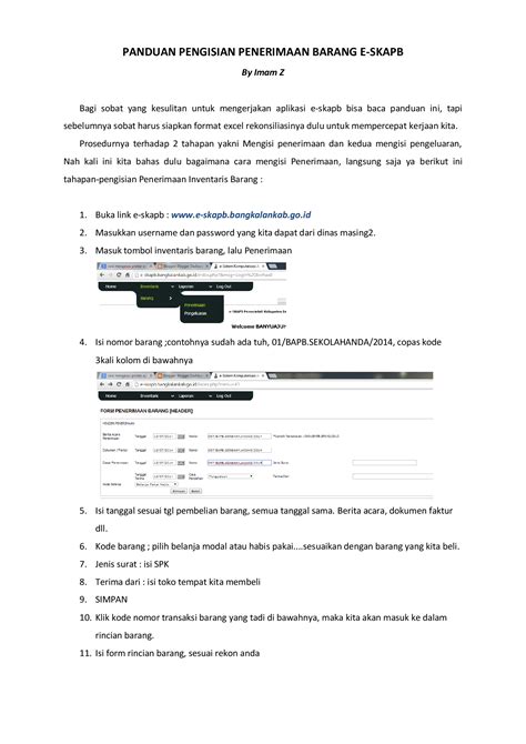 Pdf Panduan Pengisian Penerimaan Barang E Skapb Dokumen Tips