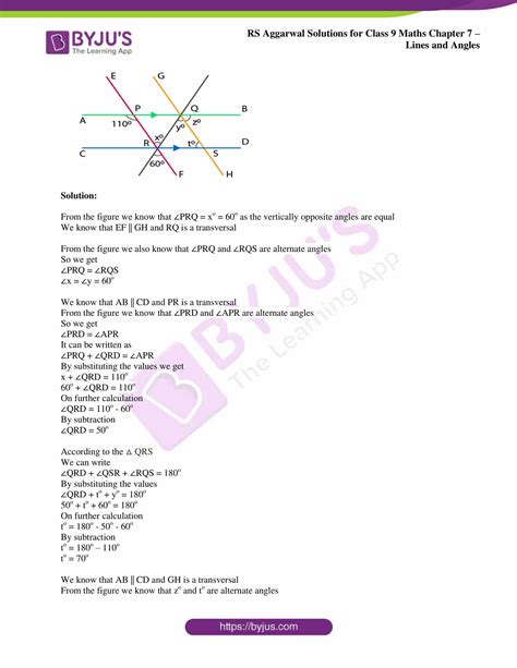 Get Rs Aggarwal Solutions For Class Chapter Lines And Angles