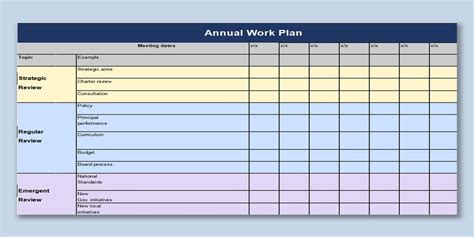 Excel Work Plan Template