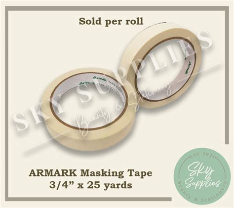 Armak Masking Tape 1 2in 1in 3 4in 1 5in And 2in X 25yrds 1roll