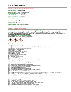 Fillable Online Sds Template Safety Data Sheet Fax Email Print