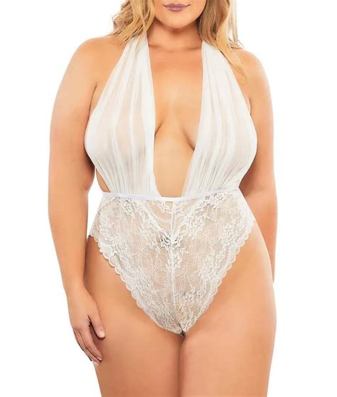 Bodysuit De Renda Oco Para Mulheres Imita O De Seda Gelada Macac O Sem